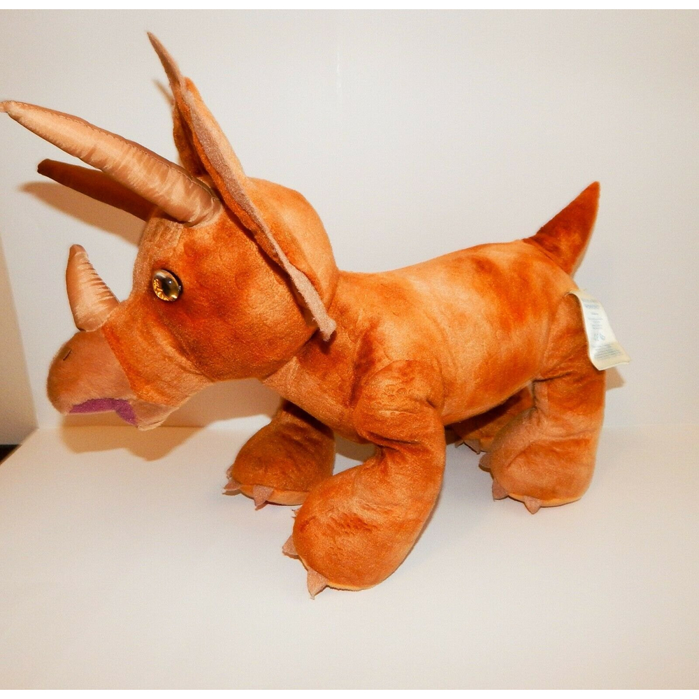 Build-a-Bear Triceratops Dinosaur Plush Stuffed Animal Brown Retired 15"